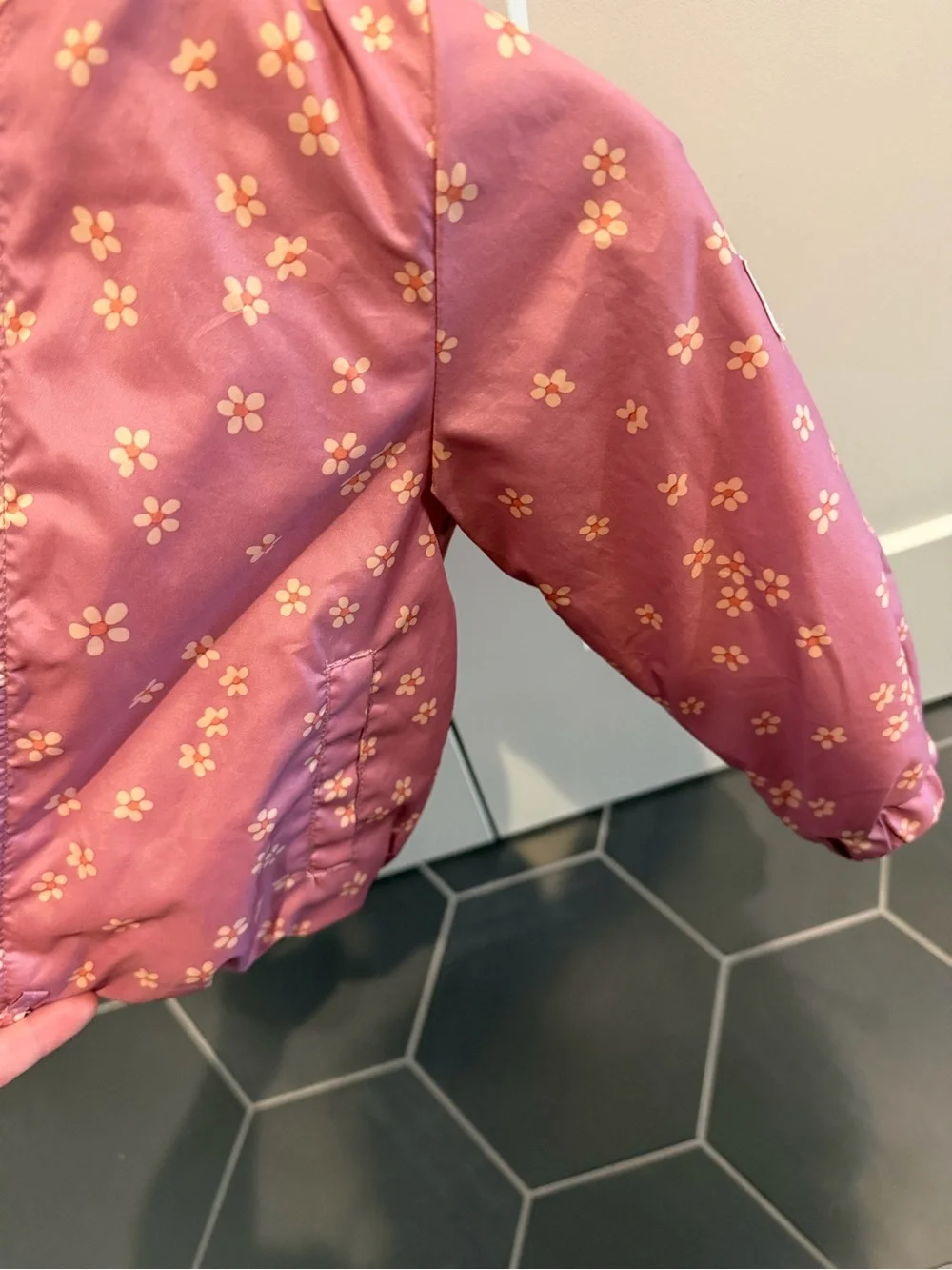 OshKosh B'gosh Pink Floral Hooded Light Fleece Jacket